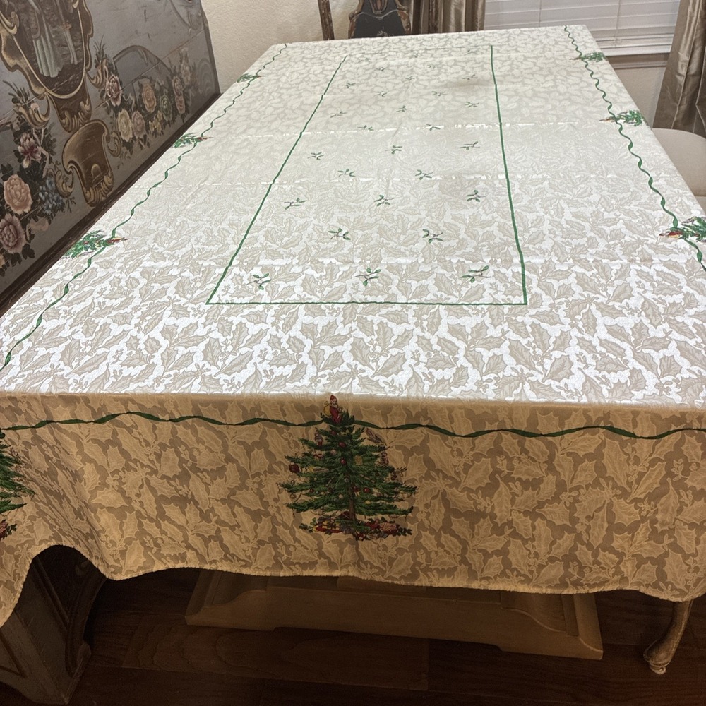 Spode Christmas Tree Tablecloth 56 x 100"  Oblong Tablecloth